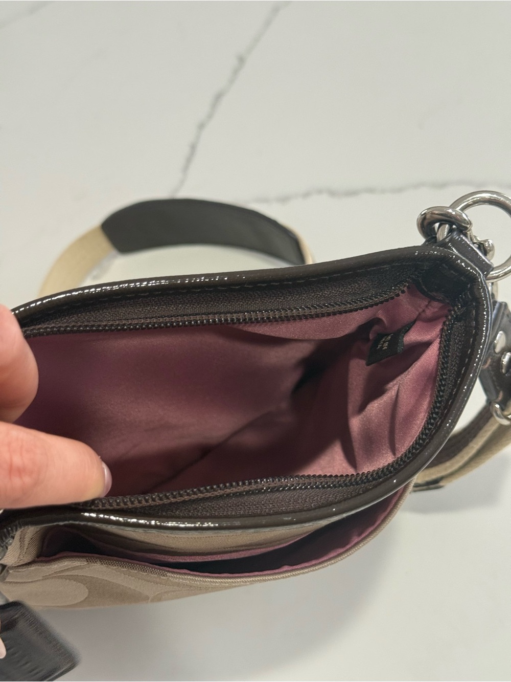 Coach Signature Khaki Brown Crossbody Bag Brown & Tan - Picture 7 of 10